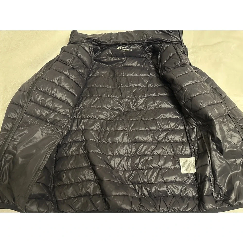Jackson Hole Outerwear Women Navy Puffer Jacket Full Zip Quilted Coat Size M